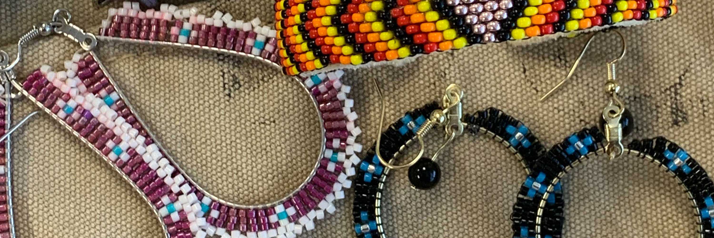 A photo of beaded jewelry