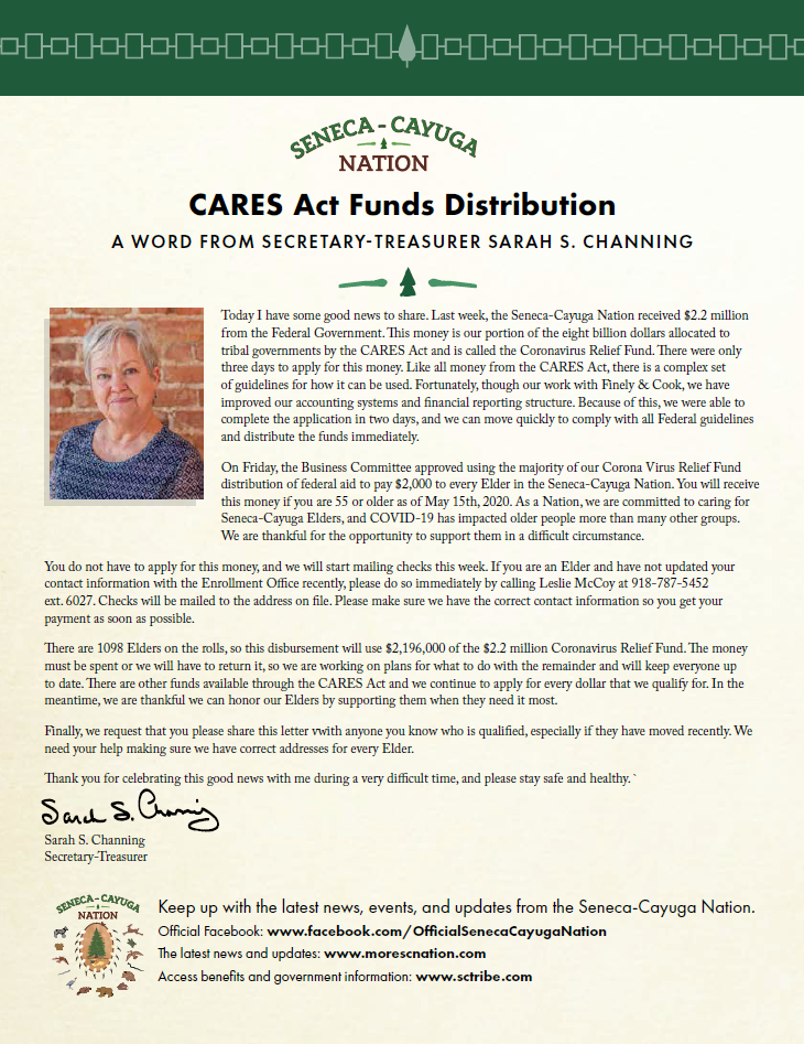 CARES Act Funds Elder Distribution